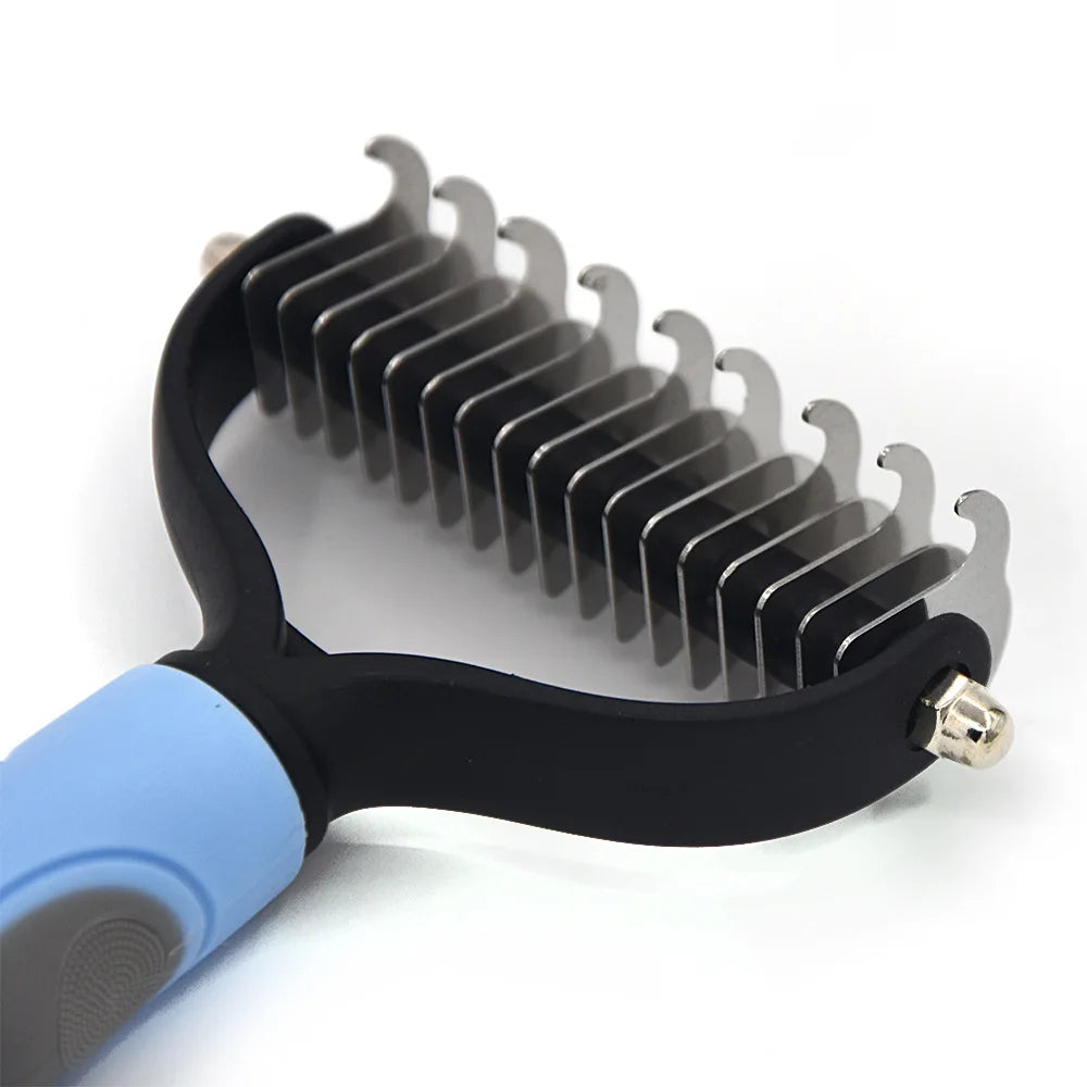 Professional Pet Deshedding Brush & Fur Knot Cutter