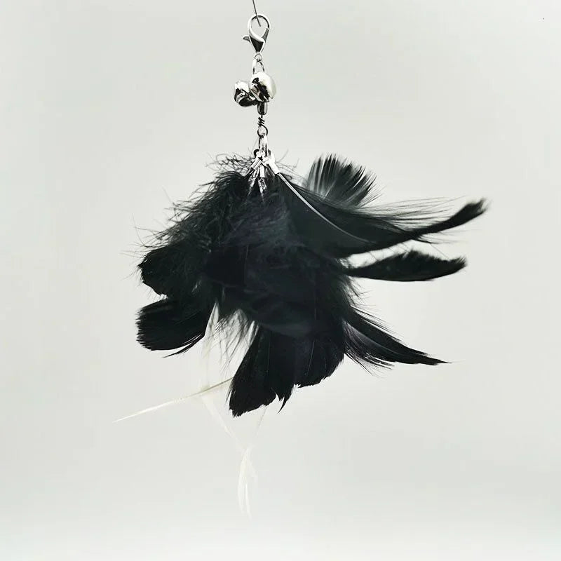 Interactive Cat Teaser Wand Toy – Bird Feather with Bell