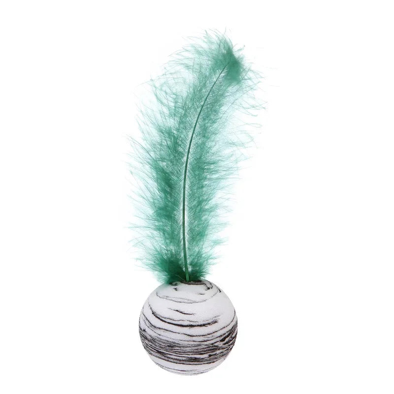 Cat Teaser Wand Toy – Feather Stick with Bell & Mouse Cage