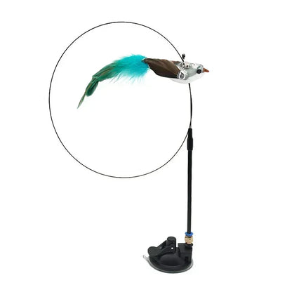 Interactive Cat Teaser Wand Toy – Bird Feather with Bell