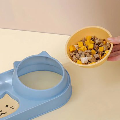 3-in-1 Pet Feeder – Double Bowl & Automatic Water Dispenser