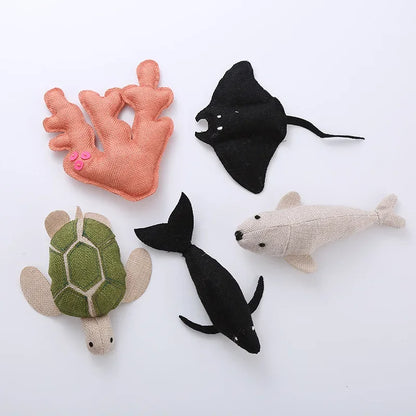Plush Catnip Cat Toys – Marine Animal Series