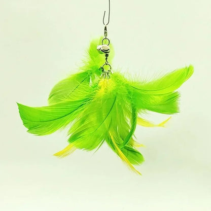 Interactive Cat Teaser Wand Toy – Bird Feather with Bell