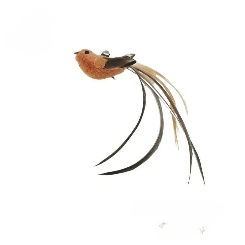 Interactive Cat Teaser Wand Toy – Bird Feather with Bell