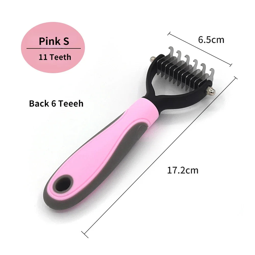 Professional Pet Deshedding Brush & Fur Knot Cutter