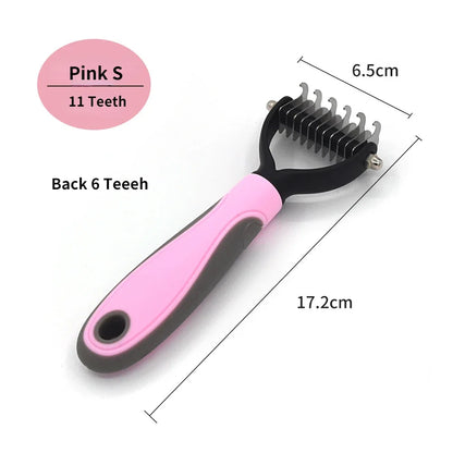 Professional Pet Deshedding Brush & Fur Knot Cutter