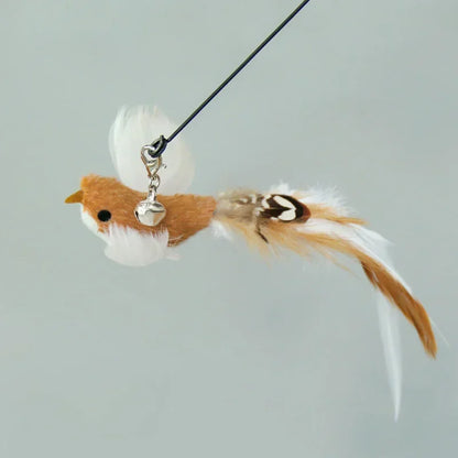 Interactive Cat Teaser Wand Toy – Bird Feather with Bell