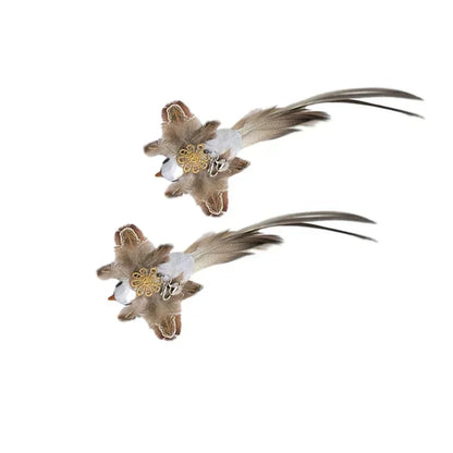Interactive Cat Teaser Wand Toy – Bird Feather with Bell