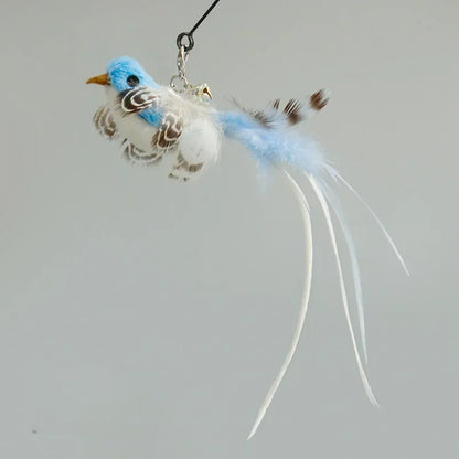 Interactive Cat Teaser Wand Toy – Bird Feather with Bell