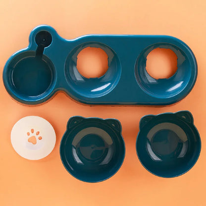 3-in-1 Cat & Dog Feeder – Double Bowl with Automatic Water Dispenser