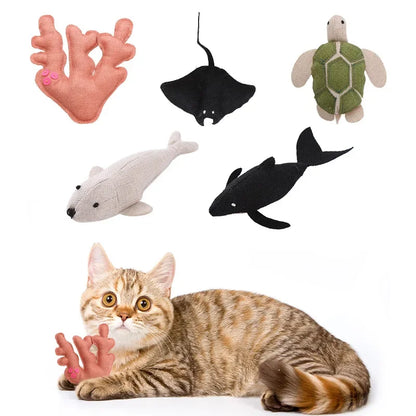Plush Catnip Cat Toys – Marine Animal Series