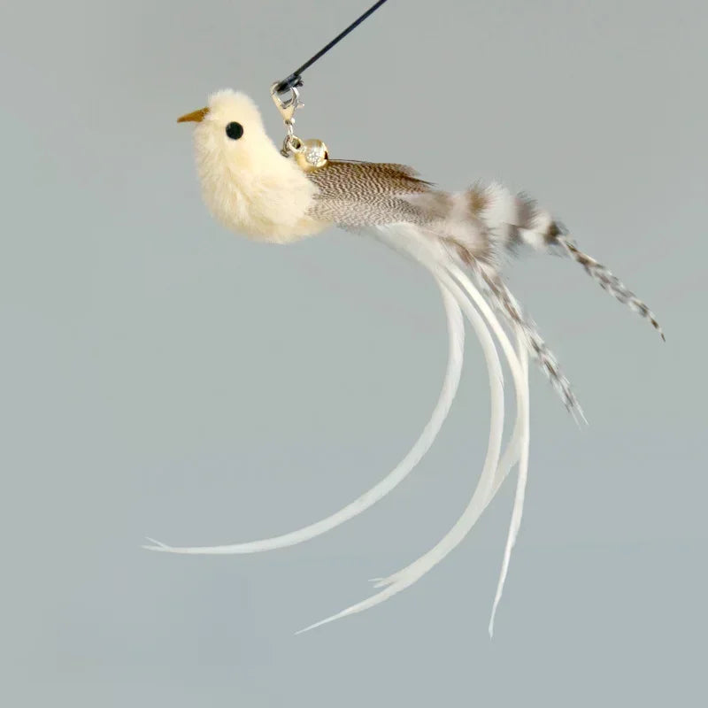 Interactive Cat Teaser Wand Toy – Bird Feather with Bell