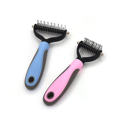 Professional Pet Deshedding Brush & Fur Knot Cutter