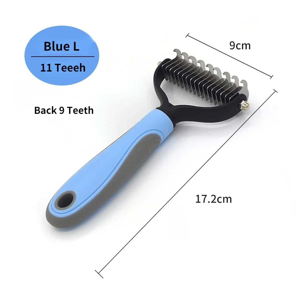 Professional Pet Deshedding Brush & Fur Knot Cutter