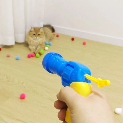 Interactive Cat Training Toys – Mini Plush Pom-Pom Balls