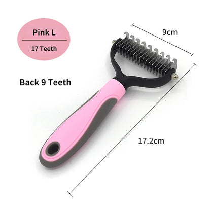 Professional Pet Deshedding Brush & Fur Knot Cutter