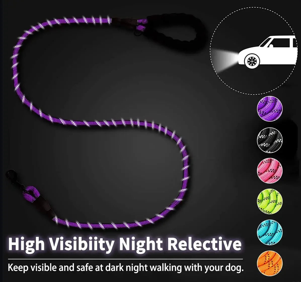 Strong Reflective Dog Leash – For Small, Medium & Large Dogs