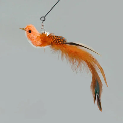 Interactive Cat Teaser Wand Toy – Bird Feather with Bell