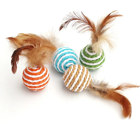 Cat Teaser Wand Toy – Feather Stick with Bell & Mouse Cage