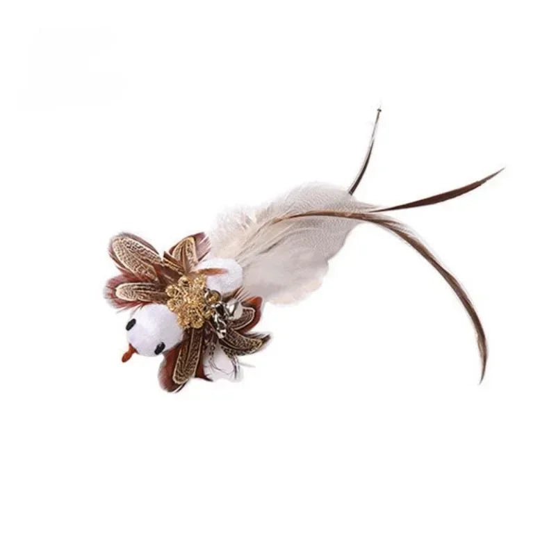 Interactive Cat Teaser Wand Toy – Bird Feather with Bell
