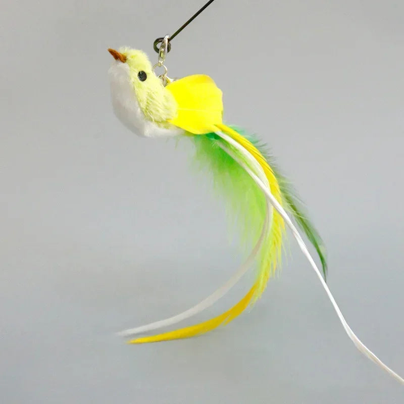 Interactive Cat Teaser Wand Toy – Bird Feather with Bell